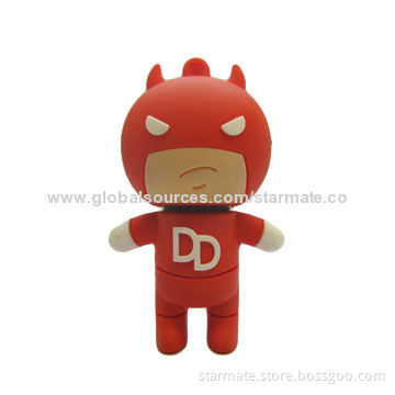 Cartoon USB Flash Drive, Made of Rubber, High-speed 2.0 Interface